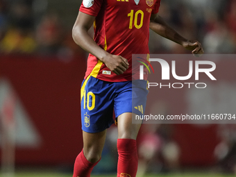 Lamine Yamal right winger of Spain and FC Barcelona during the UEFA Nations League 2024/25 League A Group A4 match between Spain and Denmark...