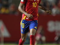 Lamine Yamal right winger of Spain and FC Barcelona during the UEFA Nations League 2024/25 League A Group A4 match between Spain and Denmark...