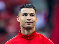 Cristiano Ronaldo is  playing during the  UEFA Nations League 2024 League A Group A1 match between Poland and Portugal , at the PGE Narodowy...