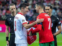 Robert Lewandowski and Cristiano Ronaldo  during the  UEFA Nations League 2024 League A Group A1 match between Poland and Portugal , at the...