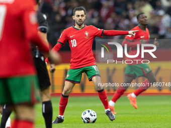 Bernardo Silva is playing during the  UEFA Nations League 2024 League A Group A1 match between Poland and Portugal , at the PGE Narodowy in...