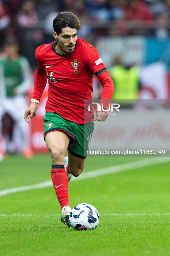 Pedro Neto is playing during the  UEFA Nations League 2024 League A Group A1 match between Poland and Portugal , at the PGE Narodowy in Wars...