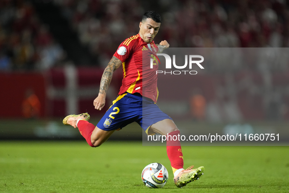 Pedro Porro right-back of Spain and Tottenham Hotspur during the UEFA Nations League 2024/25 League A Group A4 match between Spain and Denma...