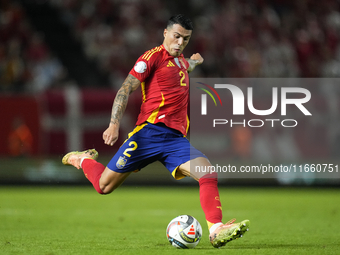 Pedro Porro right-back of Spain and Tottenham Hotspur during the UEFA Nations League 2024/25 League A Group A4 match between Spain and Denma...