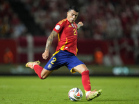 Pedro Porro right-back of Spain and Tottenham Hotspur during the UEFA Nations League 2024/25 League A Group A4 match between Spain and Denma...