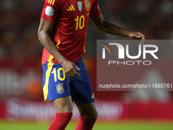 Lamine Yamal right winger of Spain and FC Barcelona during the UEFA Nations League 2024/25 League A Group A4 match between Spain and Denmark...