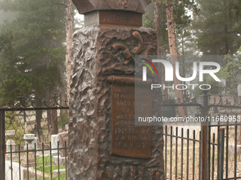 The grave of Wild Bill Hickok is at Mount Moriah Cemetery in Deadwood, South Dakota, USA. (