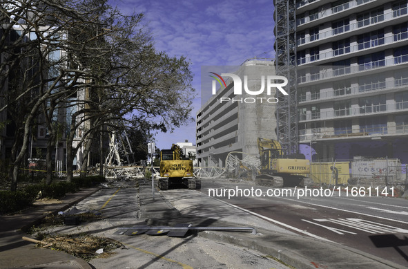 Damage occurs in the Tampa region, Florida, after Hurricane Milton hits the coast on August 9. 