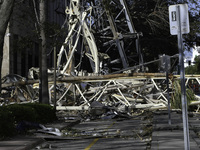 Damage occurs in the Tampa region, Florida, after Hurricane Milton hits the coast on August 9. (