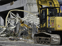 Damage occurs in the Tampa region, Florida, after Hurricane Milton hits the coast on August 9. (