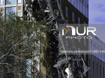 Damage occurs in the Tampa region, Florida, after Hurricane Milton hits the coast on August 9. (