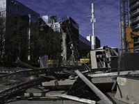 Damage occurs in the Tampa region, Florida, after Hurricane Milton hits the coast on August 9. (