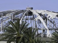 Damage occurs in the Tampa region, Florida, after Hurricane Milton hits the coast on August 9. (