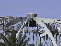 Damage occurs in the Tampa region, Florida, after Hurricane Milton hits the coast on August 9. (