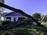 Damage occurs in the Tampa region, Florida, after Hurricane Milton hits the coast on August 9. (