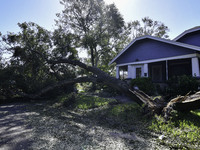 Damage occurs in the Tampa region, Florida, after Hurricane Milton hits the coast on August 9. (