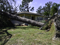 Damage occurs in the Tampa region, Florida, after Hurricane Milton hits the coast on August 9. (