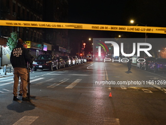 Two men are shot, with one dead, on the Lower East Side of Manhattan, New York, United States, on October 12, 2024. On Saturday evening at a...