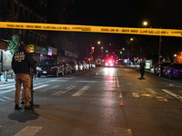 Two men are shot, with one dead, on the Lower East Side of Manhattan, New York, United States, on October 12, 2024. On Saturday evening at a...