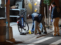 Two men are shot, with one dead, on the Lower East Side of Manhattan, New York, United States, on October 12, 2024. On Saturday evening at a...