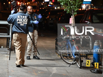 Two men are shot, with one dead, on the Lower East Side of Manhattan, New York, United States, on October 12, 2024. On Saturday evening at a...