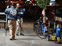 Two men are shot, with one dead, on the Lower East Side of Manhattan, New York, United States, on October 12, 2024. On Saturday evening at a...