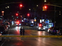 Two men are shot, with one dead, on the Lower East Side of Manhattan, New York, United States, on October 12, 2024. On Saturday evening at a...