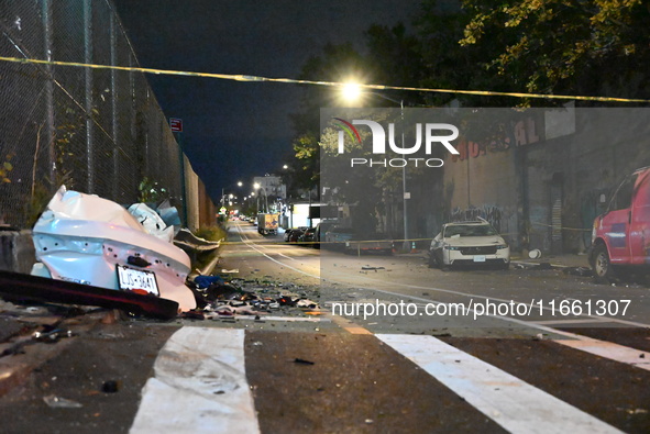 A Honda Accord is damaged at the scene. Two men are dead and two men are injured after a motor vehicle collision in the Claremont section of...