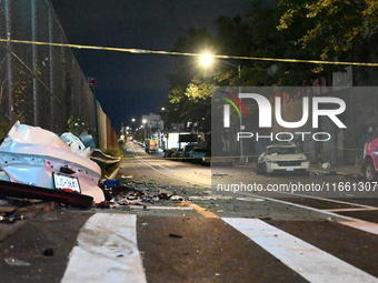 A Honda Accord is damaged at the scene. Two men are dead and two men are injured after a motor vehicle collision in the Claremont section of...