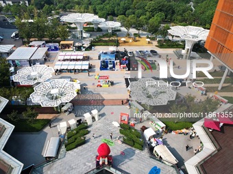 An aerial view shows the Alibaba Digital Eco-Innovation Park (Area B of Alixixi) located along the West Science and Technology Innovation Co...