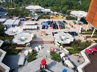 An aerial view shows the Alibaba Digital Eco-Innovation Park (Area B of Alixixi) located along the West Science and Technology Innovation Co...