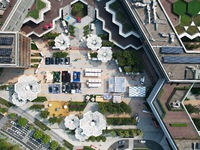 An aerial view shows the Alibaba Digital Eco-Innovation Park (Area B of Alixixi) located along the West Science and Technology Innovation Co...