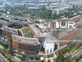 An aerial view shows the Alibaba Digital Eco-Innovation Park (Area B of Alixixi) located along the West Science and Technology Innovation Co...