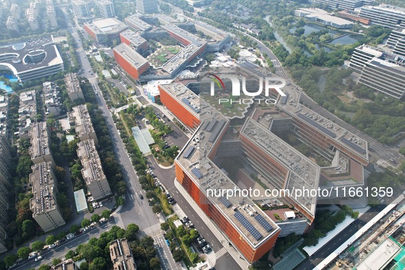 An aerial view shows the Alibaba Digital Eco-Innovation Park (Area B of Alixixi) located along the West Science and Technology Innovation Co...