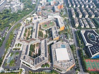 An aerial view shows the Alibaba Digital Eco-Innovation Park (Area B of Alixixi) located along the West Science and Technology Innovation Co...