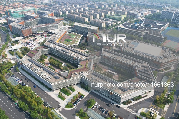 An aerial view shows the Alibaba Digital Eco-Innovation Park (Area B of Alixixi) located along the West Science and Technology Innovation Co...