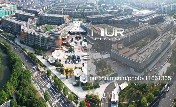 An aerial view shows the Alibaba Digital Eco-Innovation Park (Area B of Alixixi) located along the West Science and Technology Innovation Co...