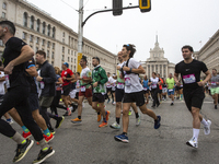 Participants in the 41st edition of the Sofia Marathon in Sofia, Bulgaria, on October 13, 2023, are in the center of the city. This year, mo...