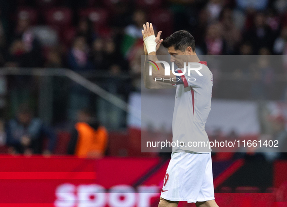 Robert Lewandowski after losing  the  UEFA Nations League 2024 League A Group A1 match between Poland and Portugal , at the PGE Narodowy in...