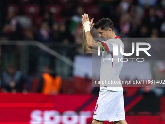 Robert Lewandowski after losing  the  UEFA Nations League 2024 League A Group A1 match between Poland and Portugal , at the PGE Narodowy in...