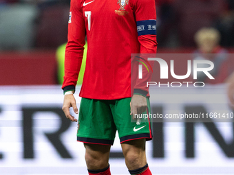 Cristiano Ronaldo plays during the  UEFA Nations League 2024 League A Group A1 match between Poland and Portugal , at the PGE Narodowy in Wa...