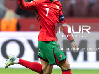 Cristiano Ronaldo plays during the  UEFA Nations League 2024 League A Group A1 match between Poland and Portugal , at the PGE Narodowy in Wa...