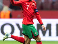 Cristiano Ronaldo plays during the  UEFA Nations League 2024 League A Group A1 match between Poland and Portugal , at the PGE Narodowy in Wa...