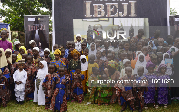 Twins pose for a photograph during the 2024 edition of the annual World Twins Festival in Igbo-Ora, Oyo State, Nigeria, on October 12, 2024....