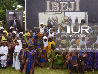 Twins pose for a photograph during the 2024 edition of the annual World Twins Festival in Igbo-Ora, Oyo State, Nigeria, on October 12, 2024....