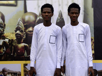 L-R; Taiwo Uthman and Kahinde Uthman, twins, participate in the 2024 edition of the annual World Twins Festival in Igbo-Ora, the Land of Twi...