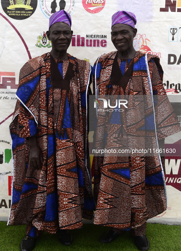 L-R: Pa Kehinde Dahunsi and Pa Taiwo Dahunsi, both 82 years old, are the oldest twins in Igbo-Ora and participate in the 2024 edition of the...