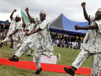 The Oyo State Cultural Troupe performs during the 2024 edition of the annual World Twins Festival in Igbo-Ora, the Land of Twins, in Oyo Sta...