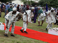 The Oyo State Cultural Troupe performs during the 2024 edition of the annual World Twins Festival in Igbo-Ora, the Land of Twins, in Oyo Sta...