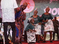 The Oyo State Cultural Troupe performs during the 2024 edition of the annual World Twins Festival in Igbo-Ora, the Land of Twins, in Oyo Sta...